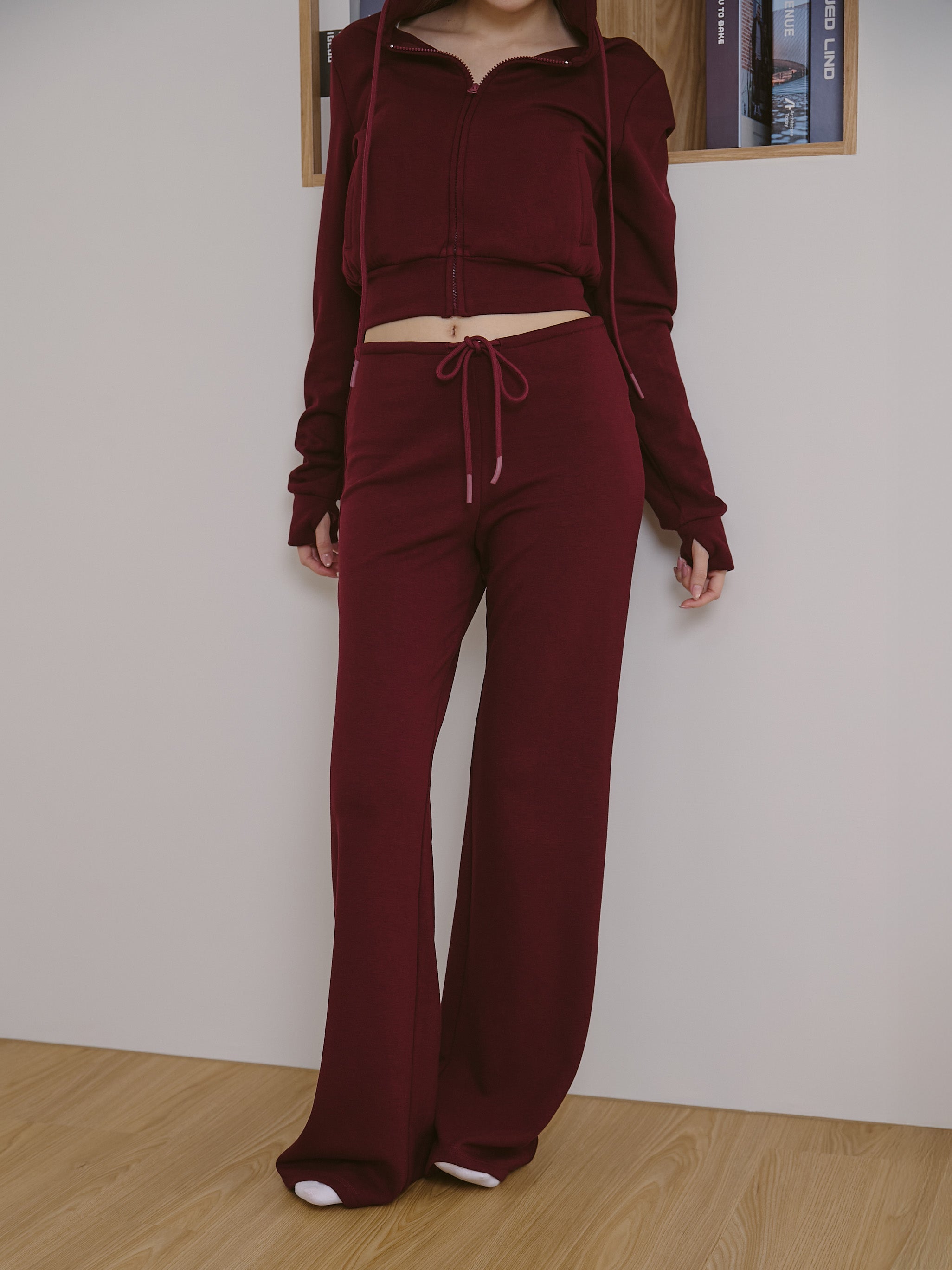 ' sts ' 絨面綁帶長褲