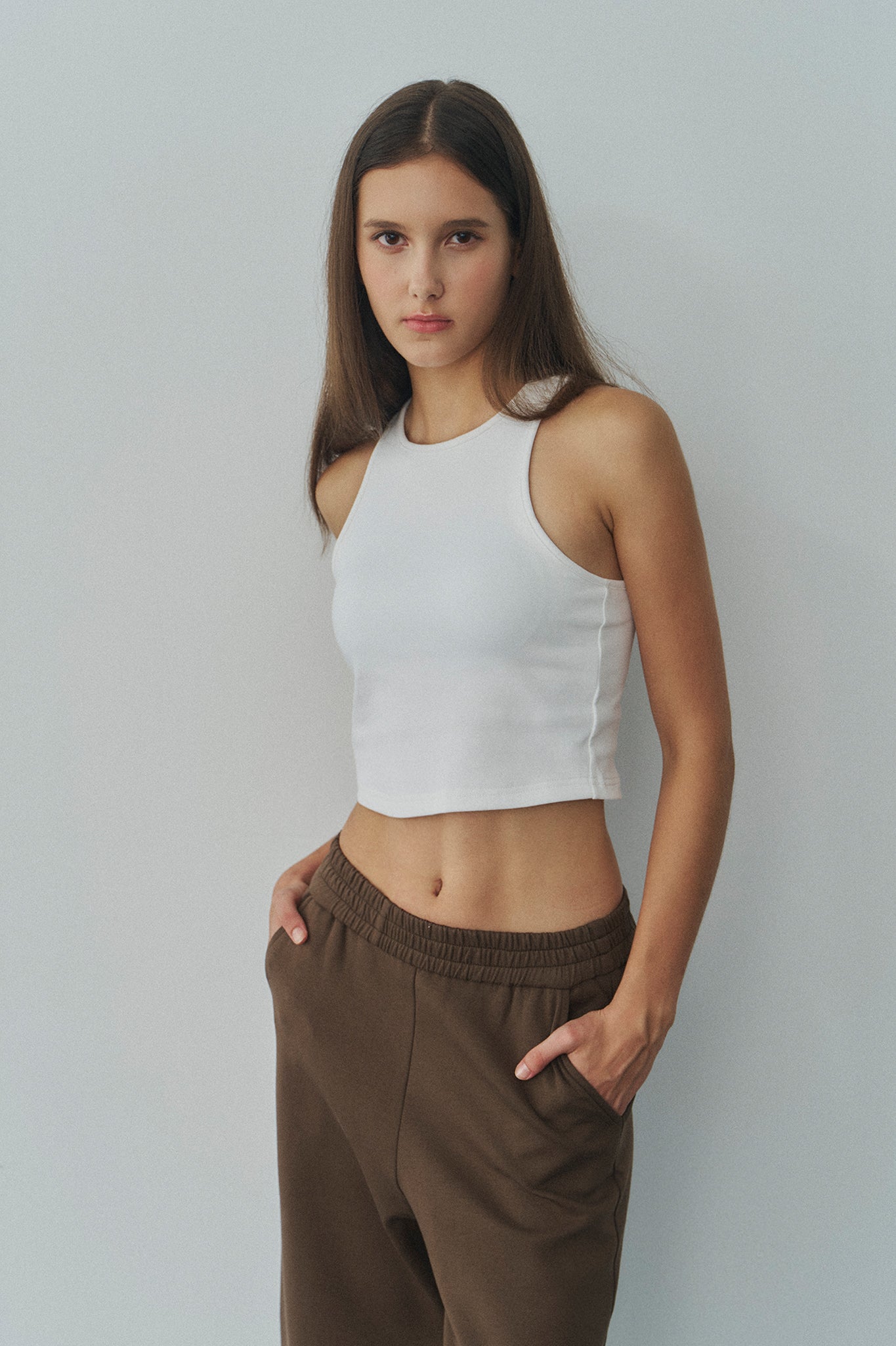 Jelly Cotton Sweatpants 啾啾果凍棉長褲 -棕