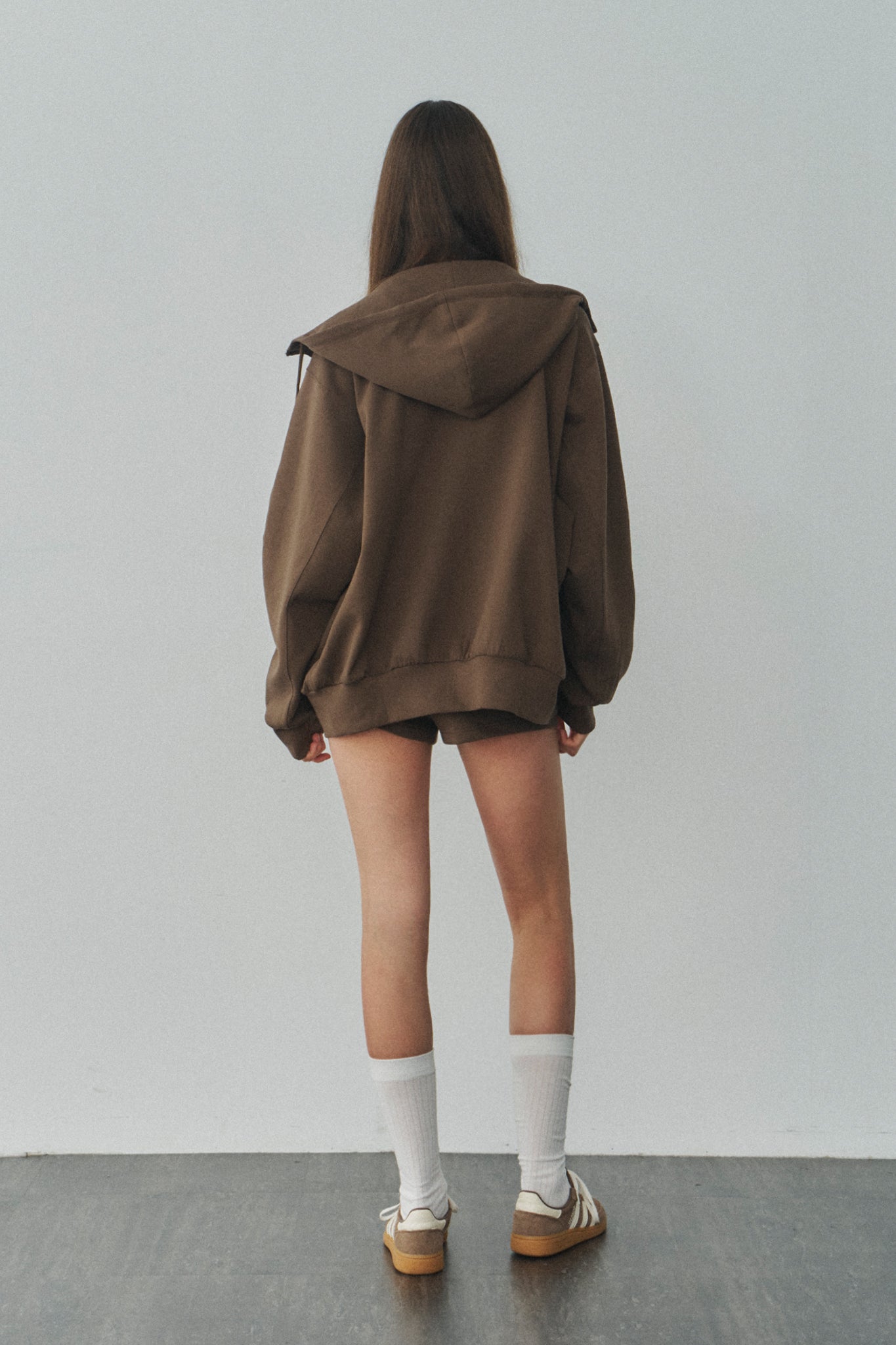 Jelly Cotton Hooded Jacket 啾啾果凍棉連帽外套 -棕