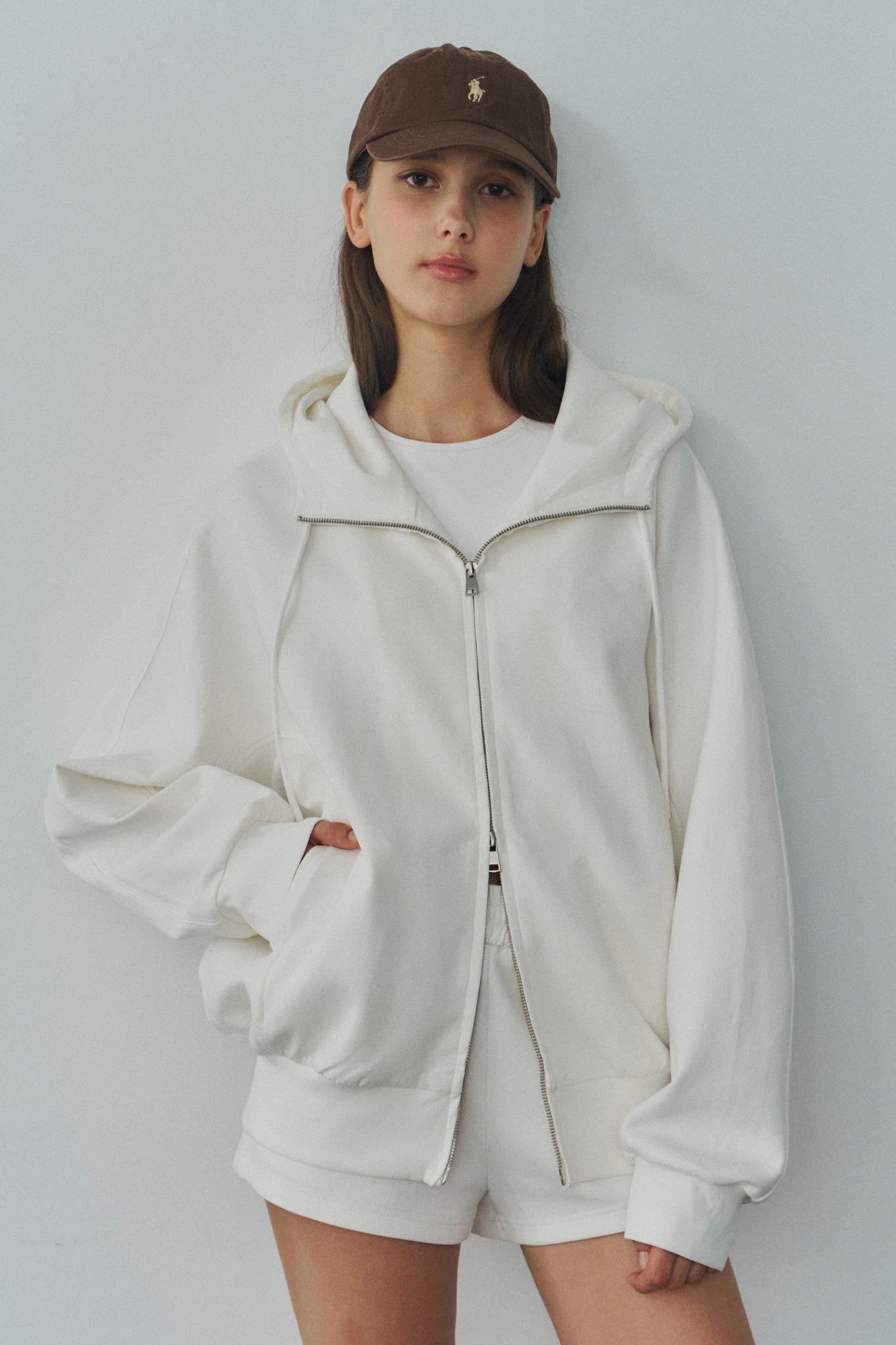 Jelly Cotton Hooded Jacket 啾啾果凍棉連帽外套 -白