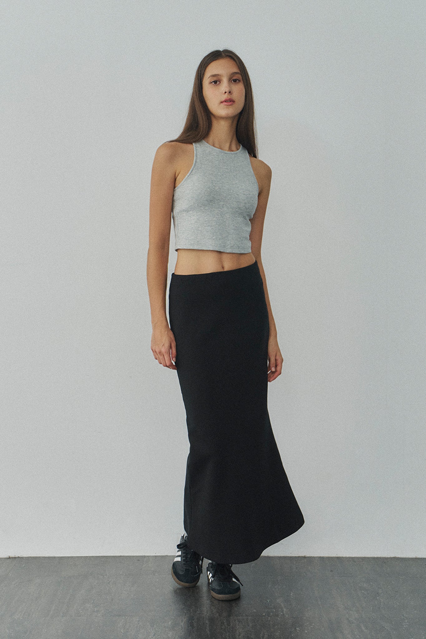 Jelly Cotton Maxi Skirt 啾啾果凍棉魚尾裙 -黑