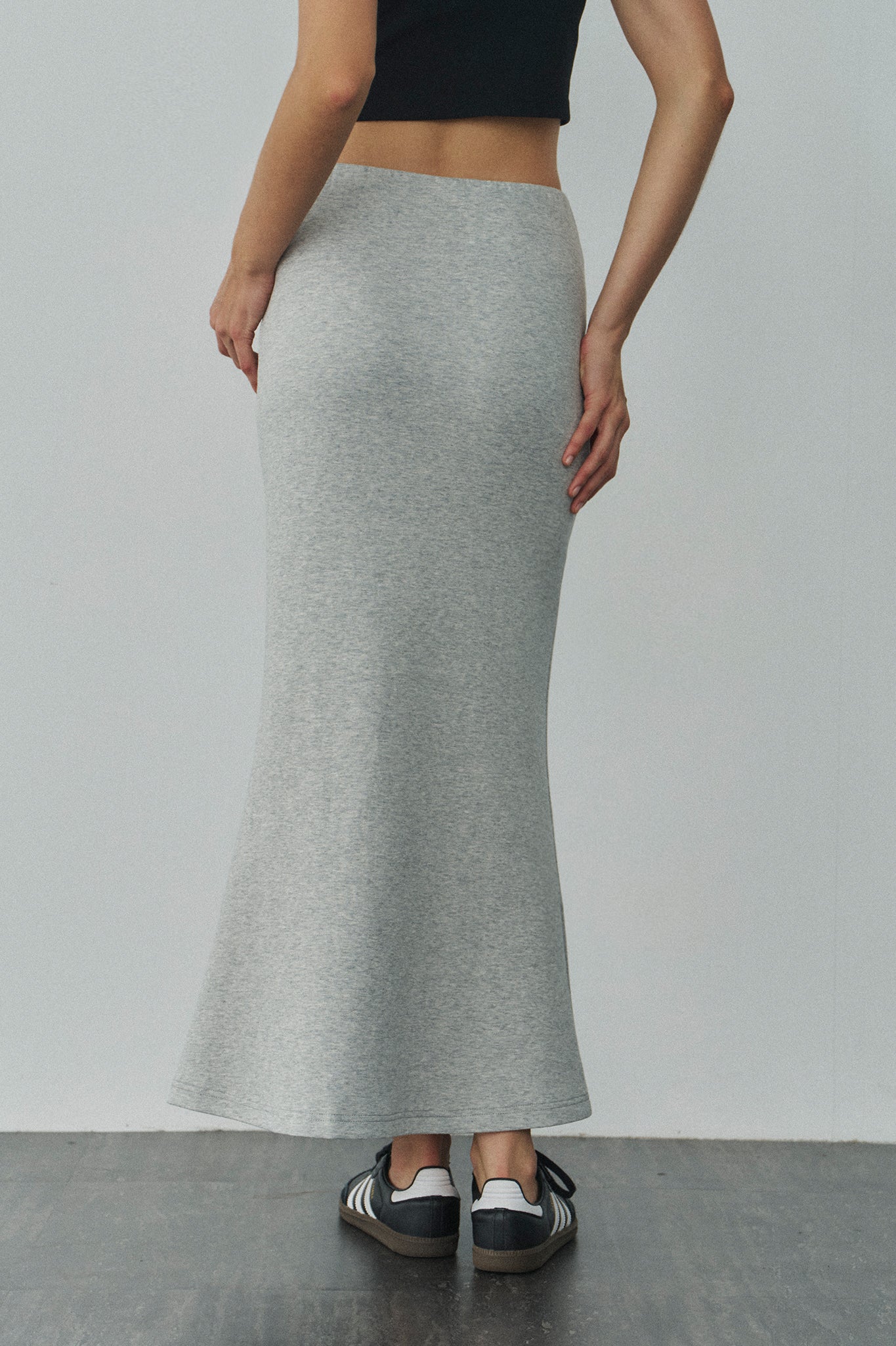 Jelly Cotton Maxi Skirt 啾啾果凍棉魚尾裙 -灰