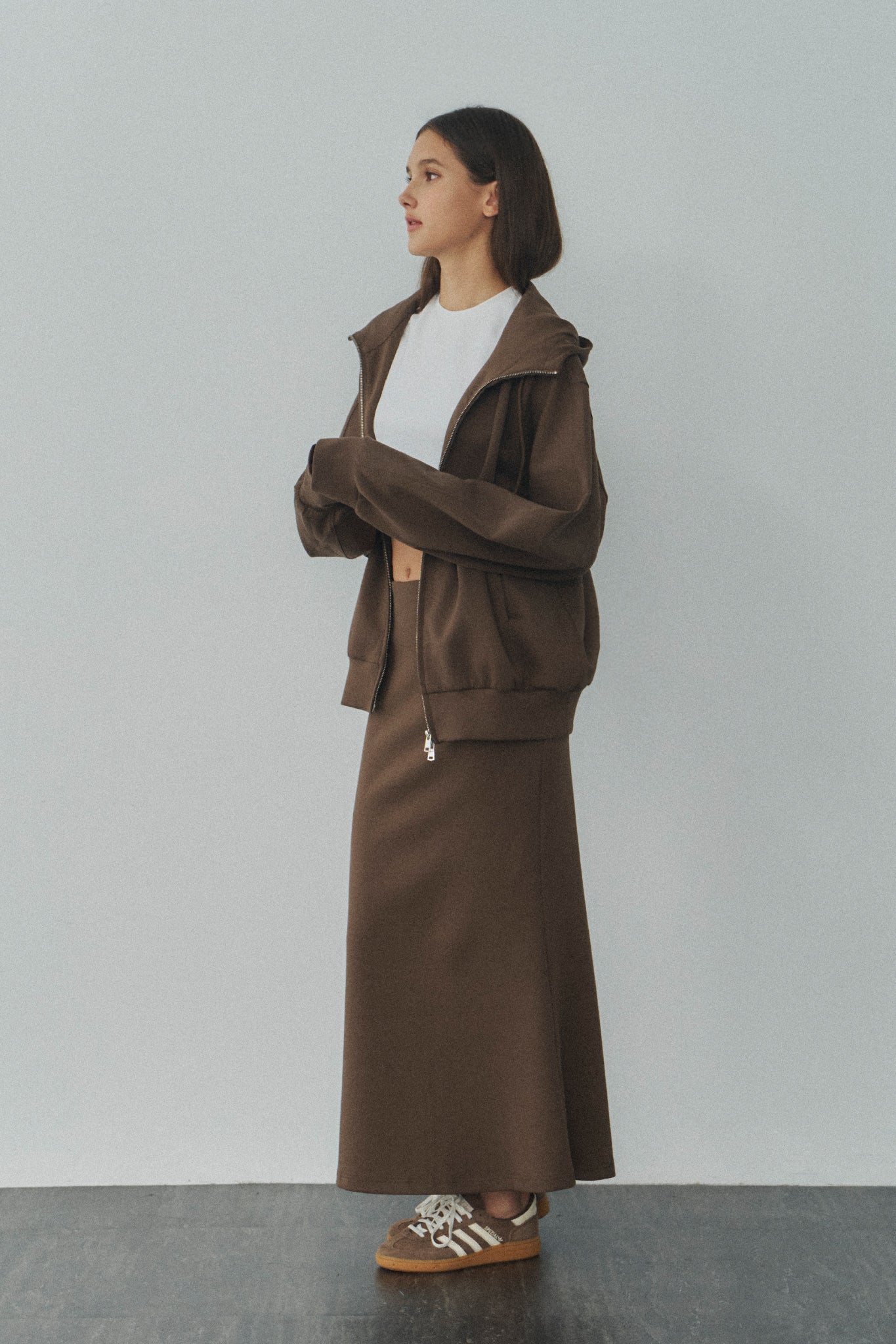 Jelly Cotton Maxi Skirt 啾啾果凍棉魚尾裙 -棕