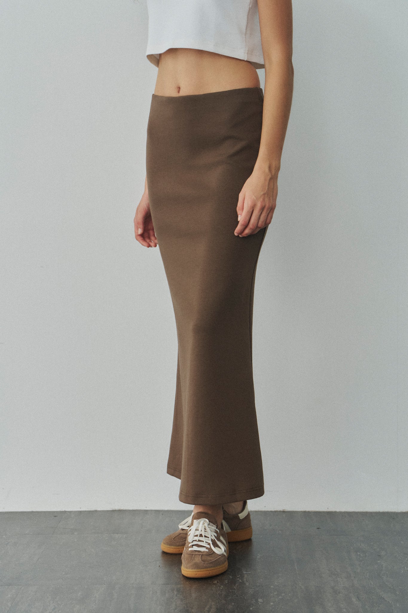 Jelly Cotton Maxi Skirt 啾啾果凍棉魚尾裙 -棕