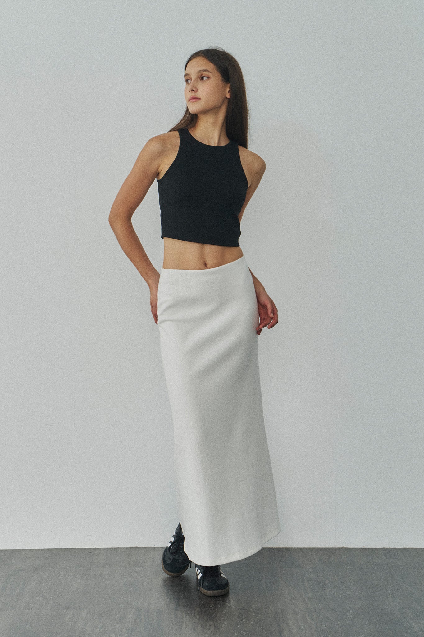 Jelly Cotton Maxi Skirt 啾啾果凍棉魚尾裙 -白