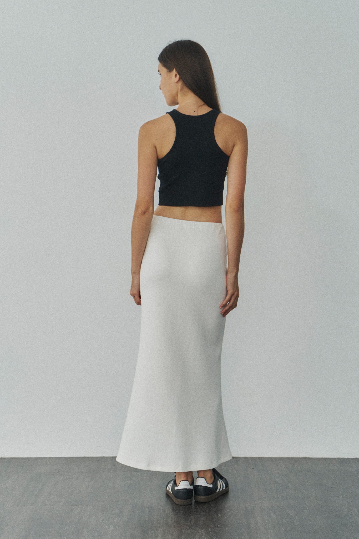 Jelly Cotton Maxi Skirt 啾啾果凍棉魚尾裙 -白