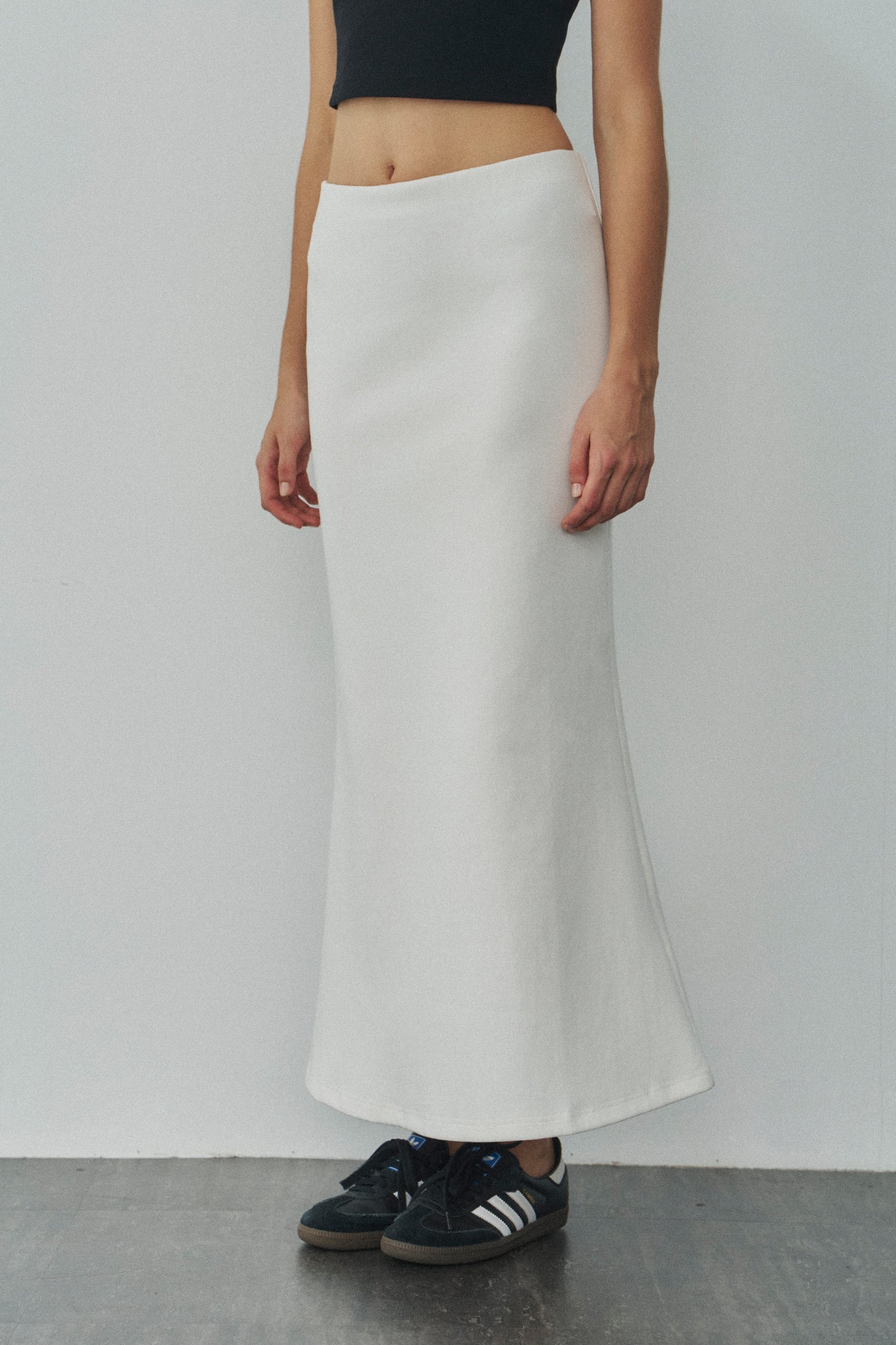 Jelly Cotton Maxi Skirt 啾啾果凍棉魚尾裙 -白