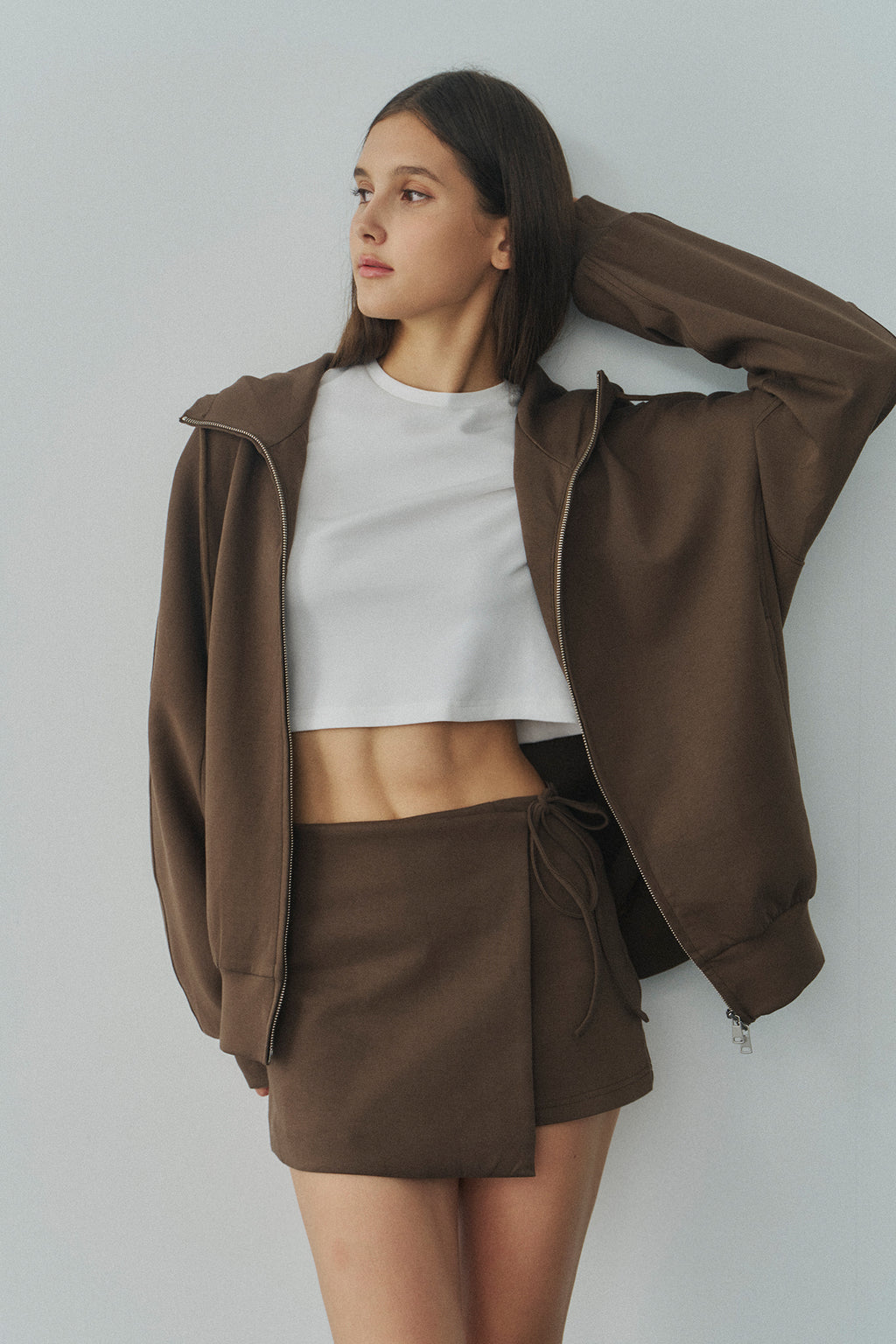 Jelly Cotton Hooded Jacket 啾啾果凍棉連帽外套 -棕