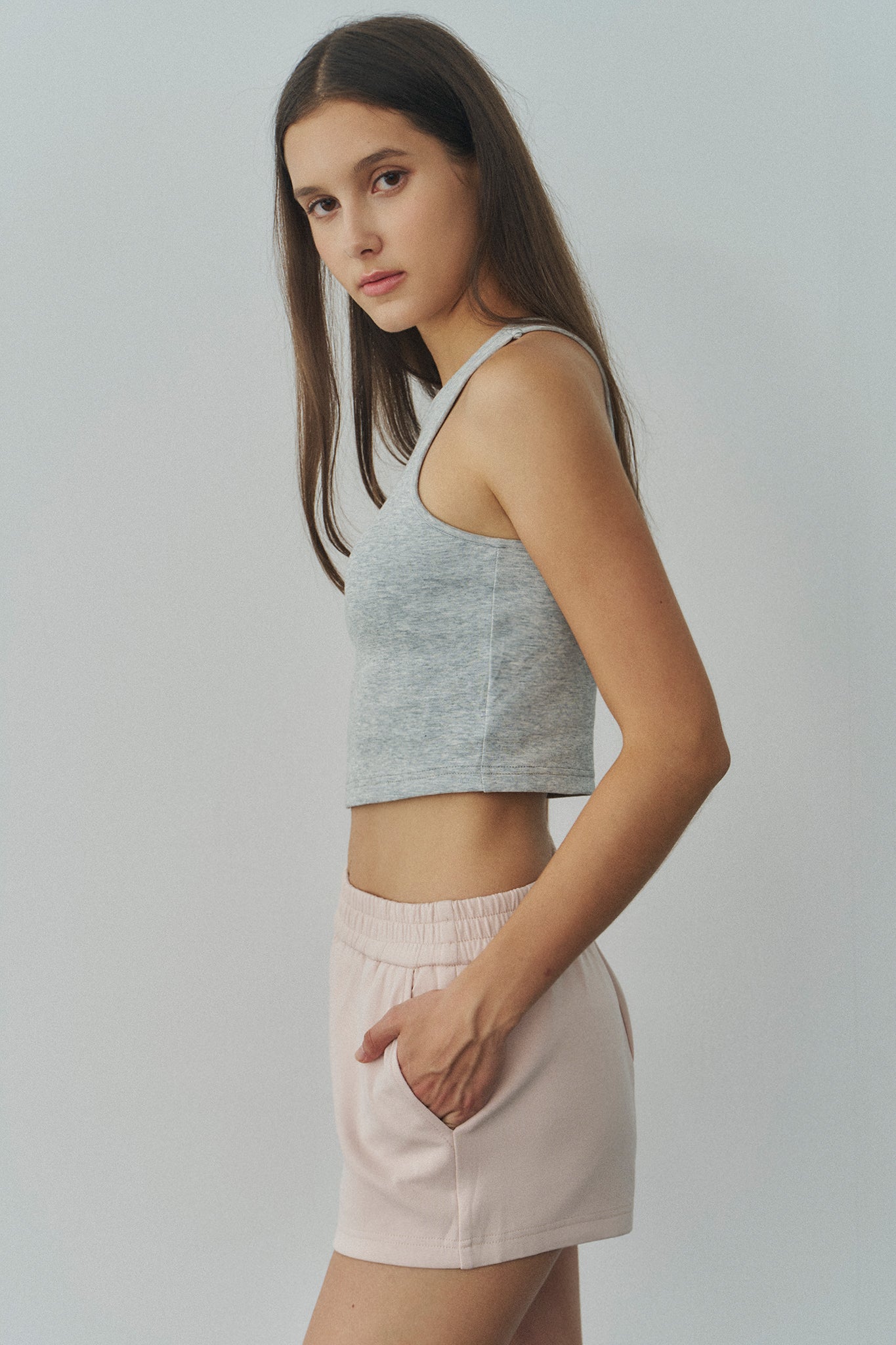 Jelly Cotton Bra Top 啾啾果凍棉胸墊背心 -灰