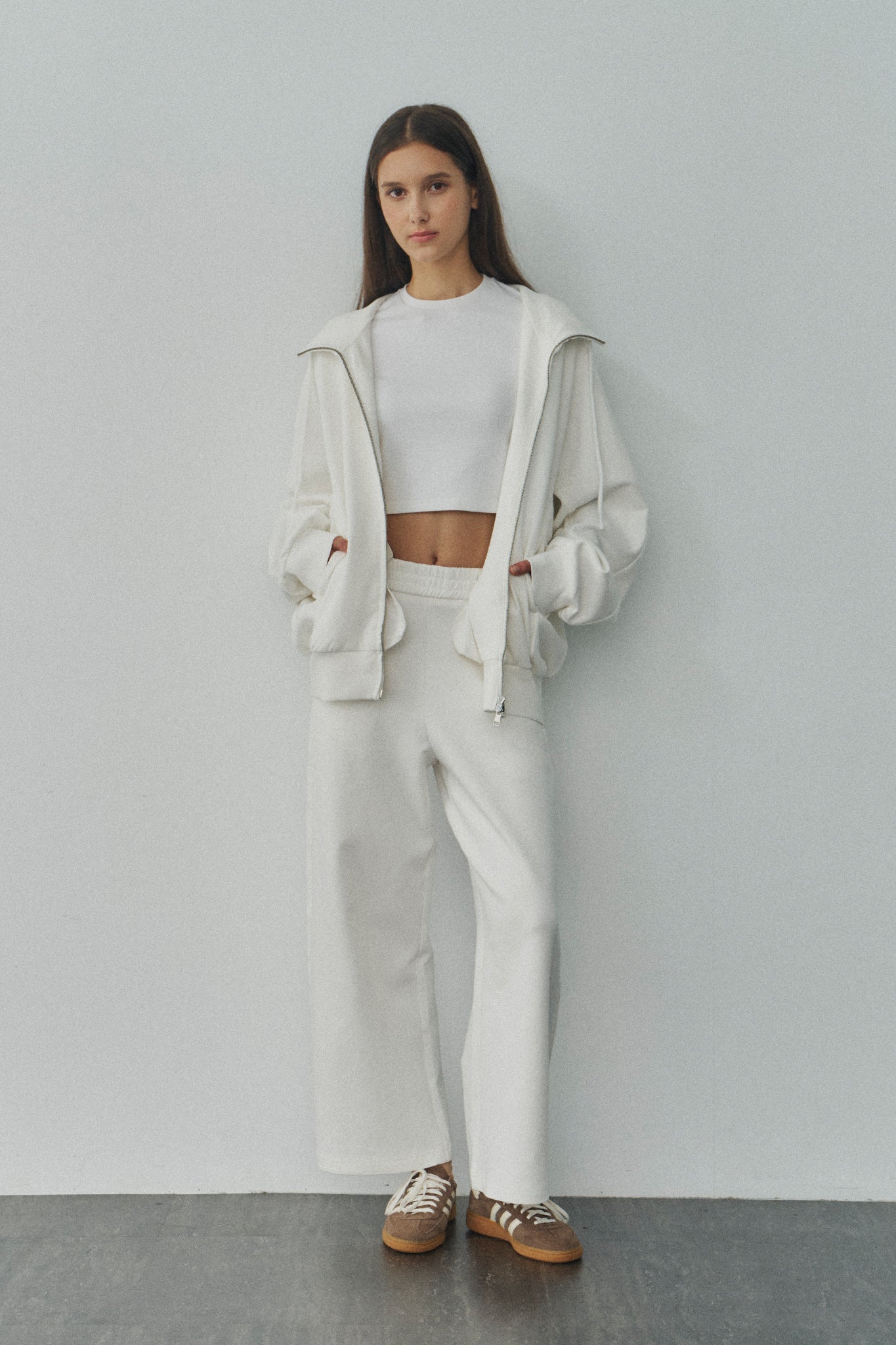 Jelly Cotton Sweatpants 啾啾果凍棉長褲 -白