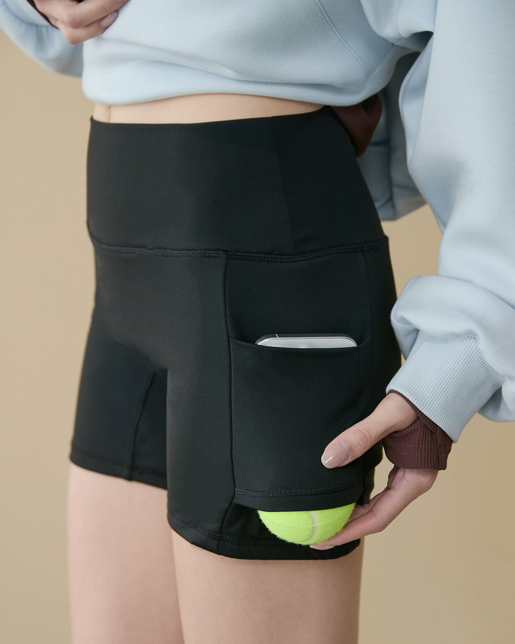 ' sts ' 雙向口袋網球短褲