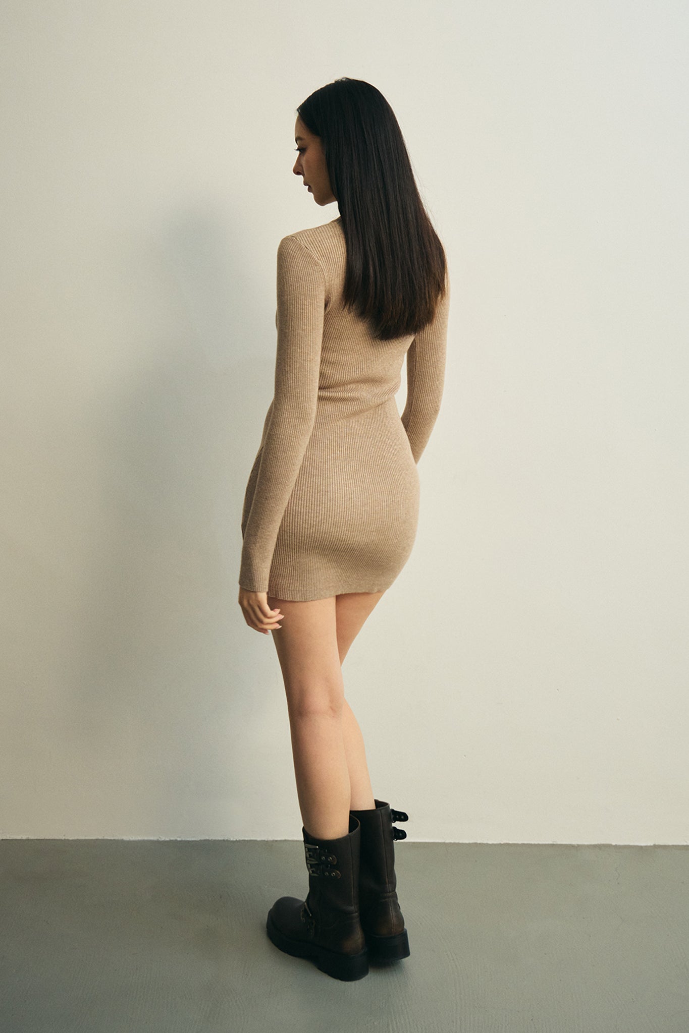 Looking Good Knit Dress 好身材針織短洋裝 -杏