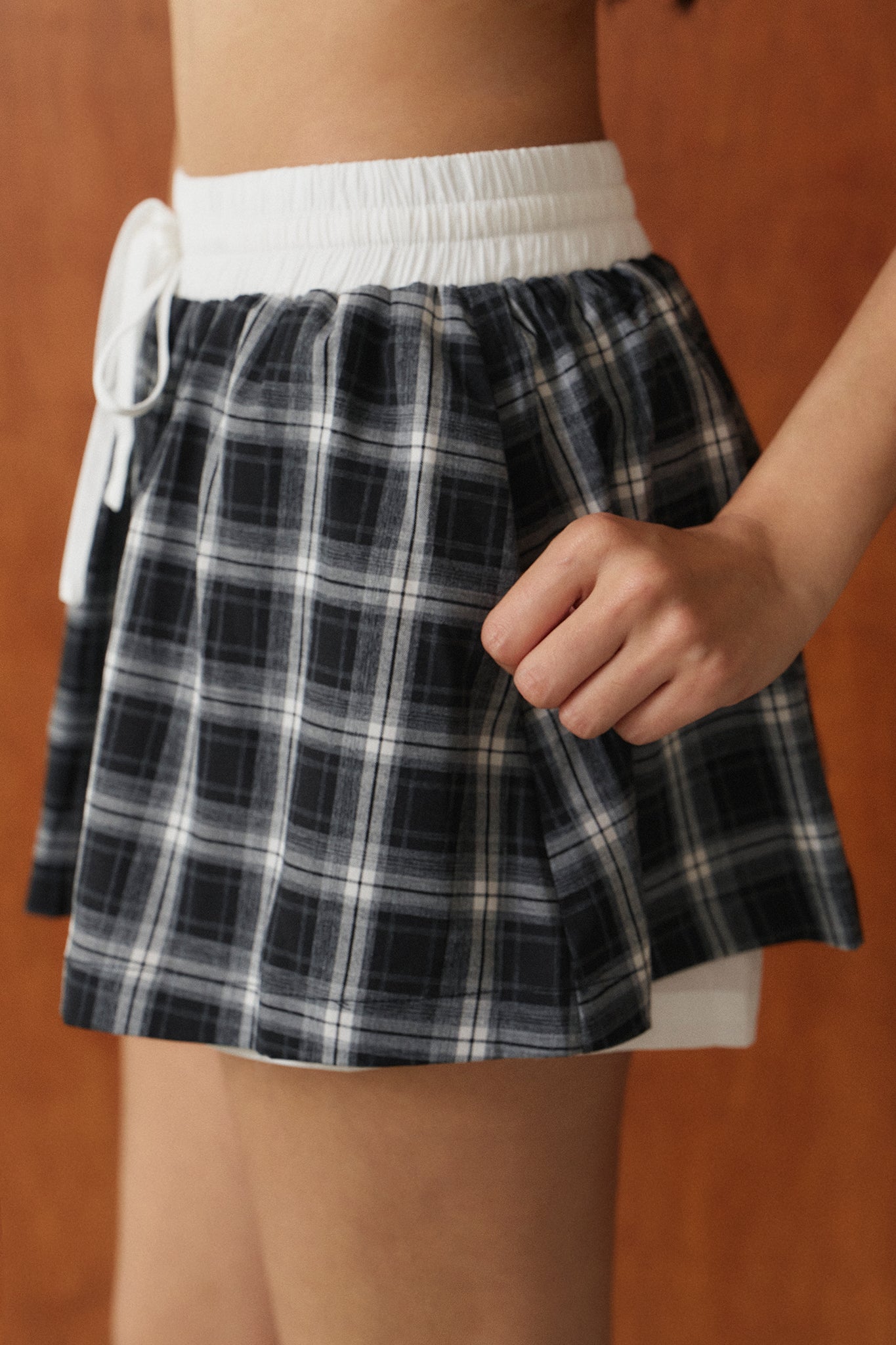 Out-plaid Skort 甜辣書卷氣格紋褲裙 - 經典黑