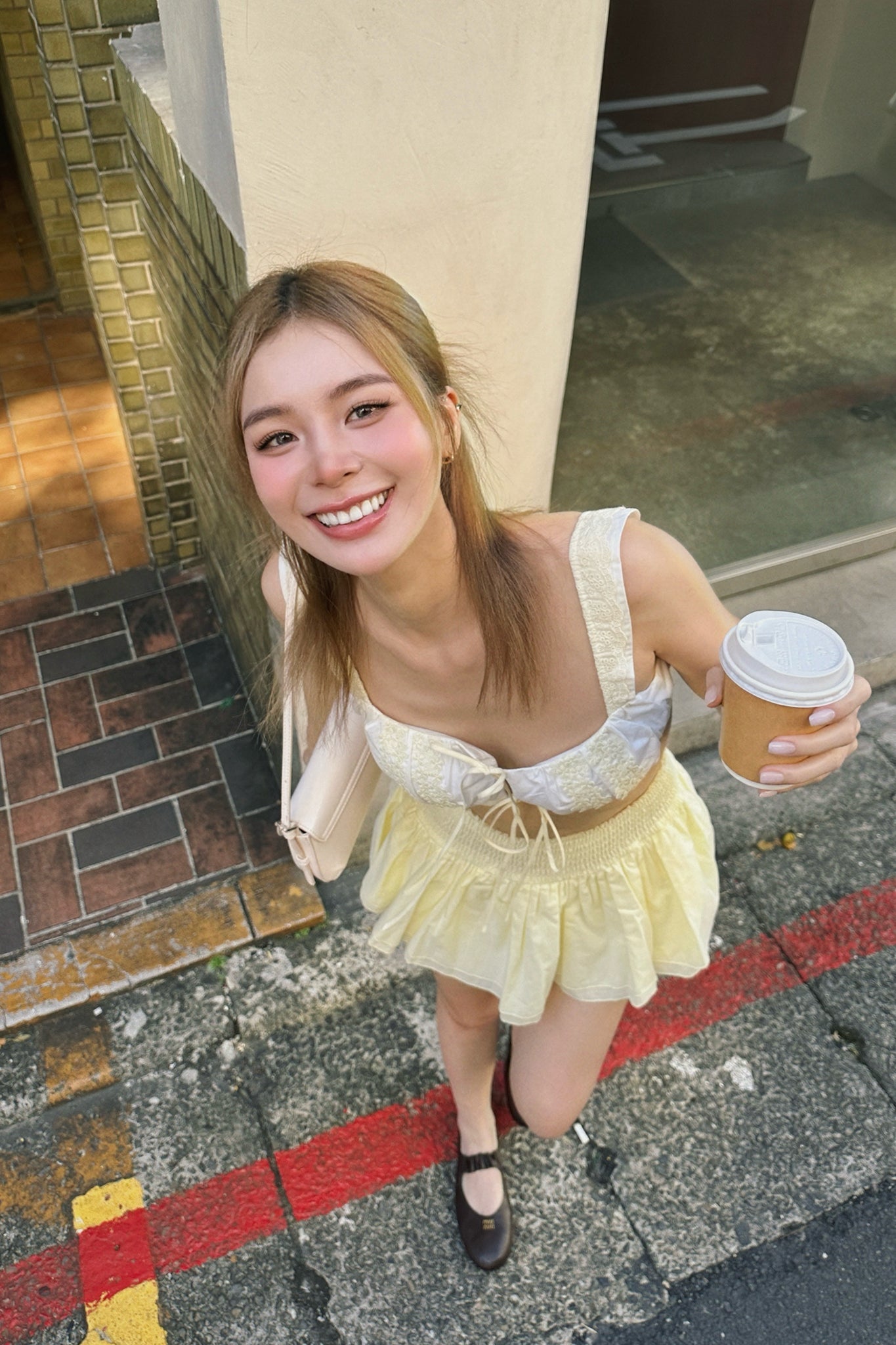 Untamed Mini Skirt少女心爆發鬆緊百褶裙 -黃