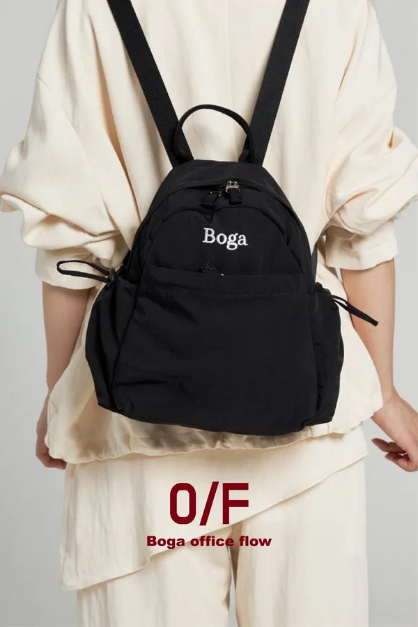 「BOGAMADE」超好揹尼龍後背小包 - 黑