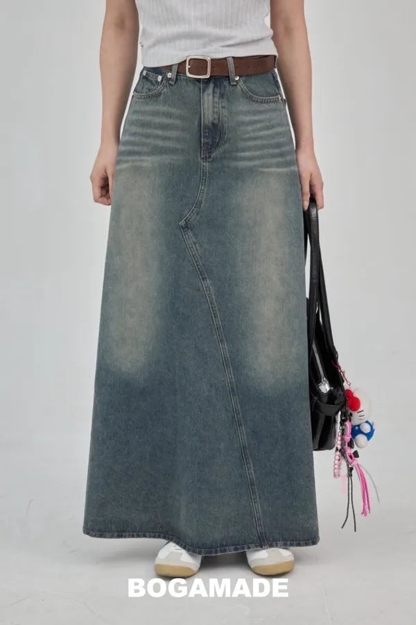 「BOGAMADE」溫柔顯腿長牛仔裙