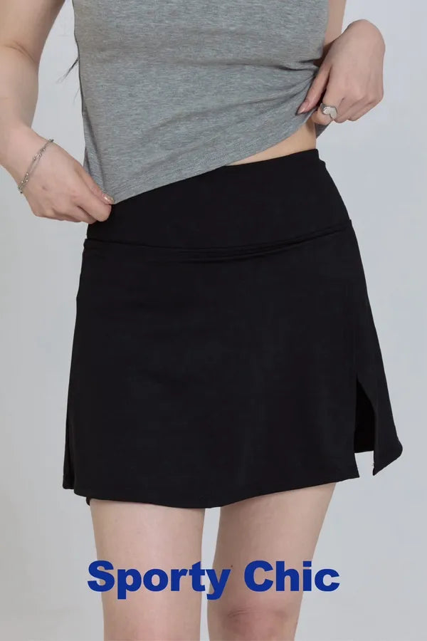 「BOGAMADE」sporty chic彈性褲裙 - 黑