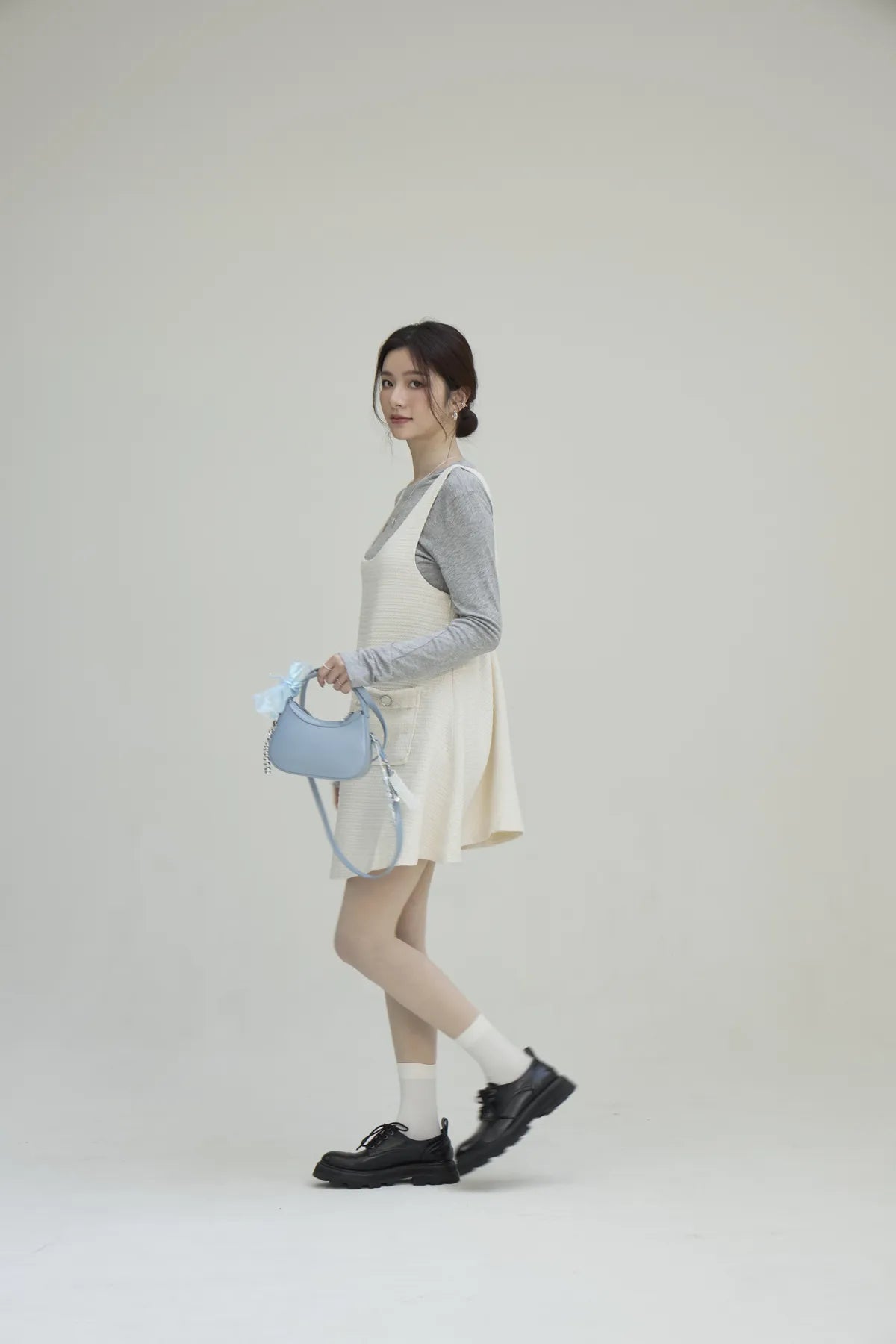 「BOGAMADE」不限身形小香洋裝 - 白