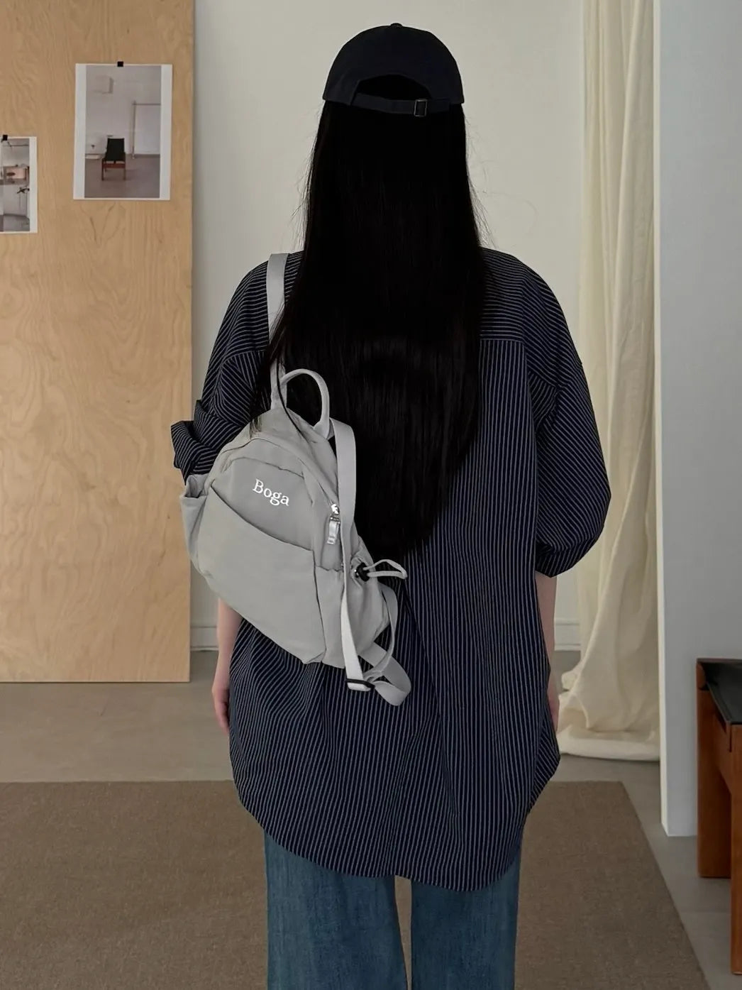 「BOGAMADE」超好揹尼龍後背小包 - 灰