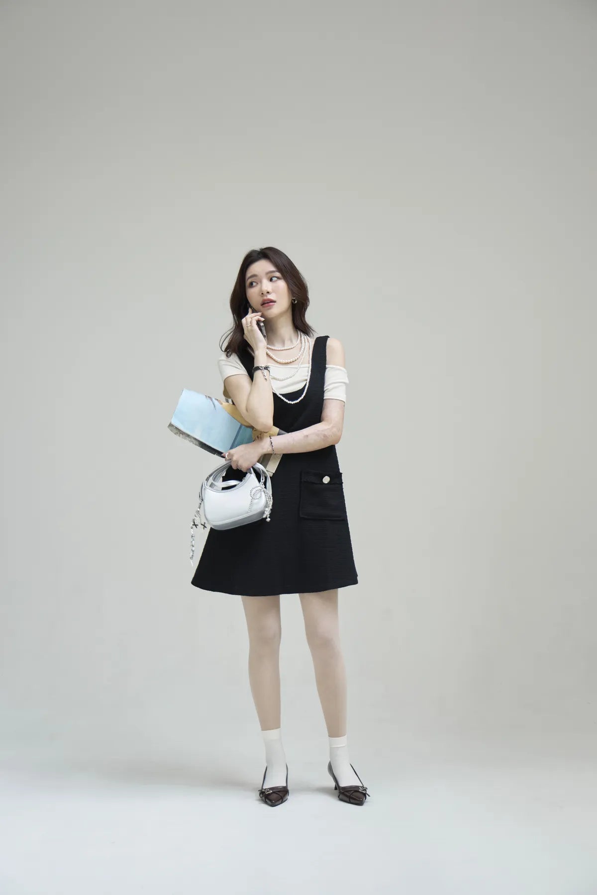 「BOGAMADE」不限身形小香洋裝 - 黑