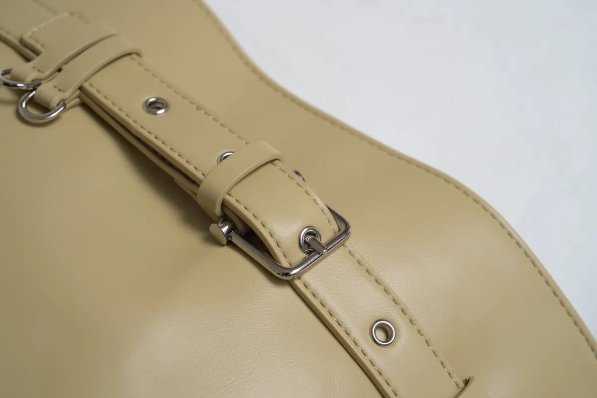 「BOGAMADE」芮娜方肩包 - 開心果奶霜