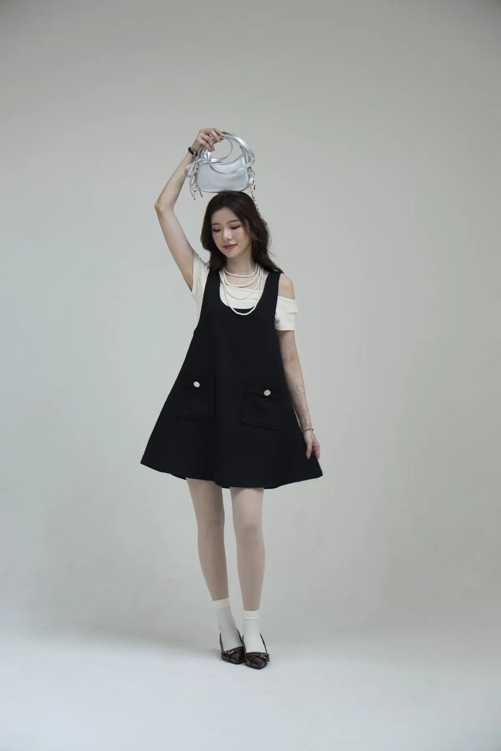 「BOGAMADE」不限身形小香洋裝 - 黑