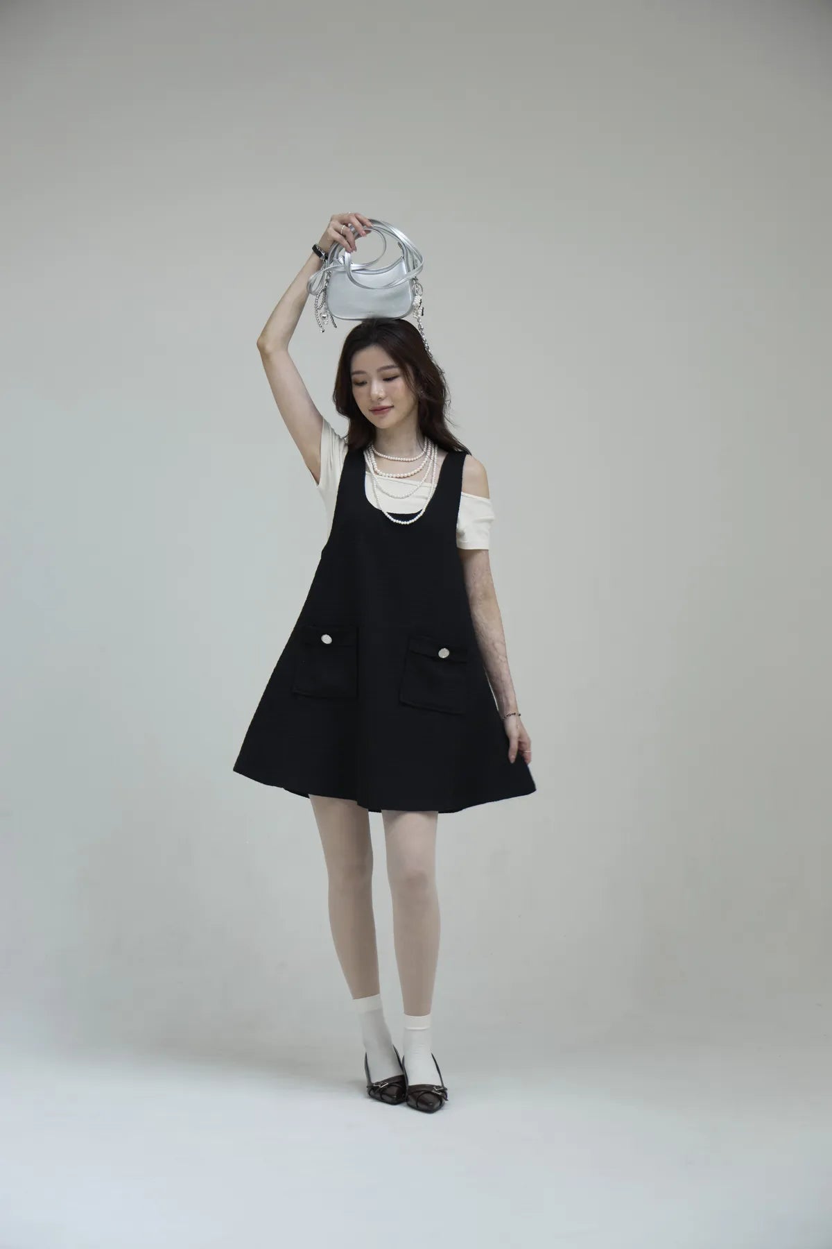 「BOGAMADE」不限身形小香洋裝 - 黑