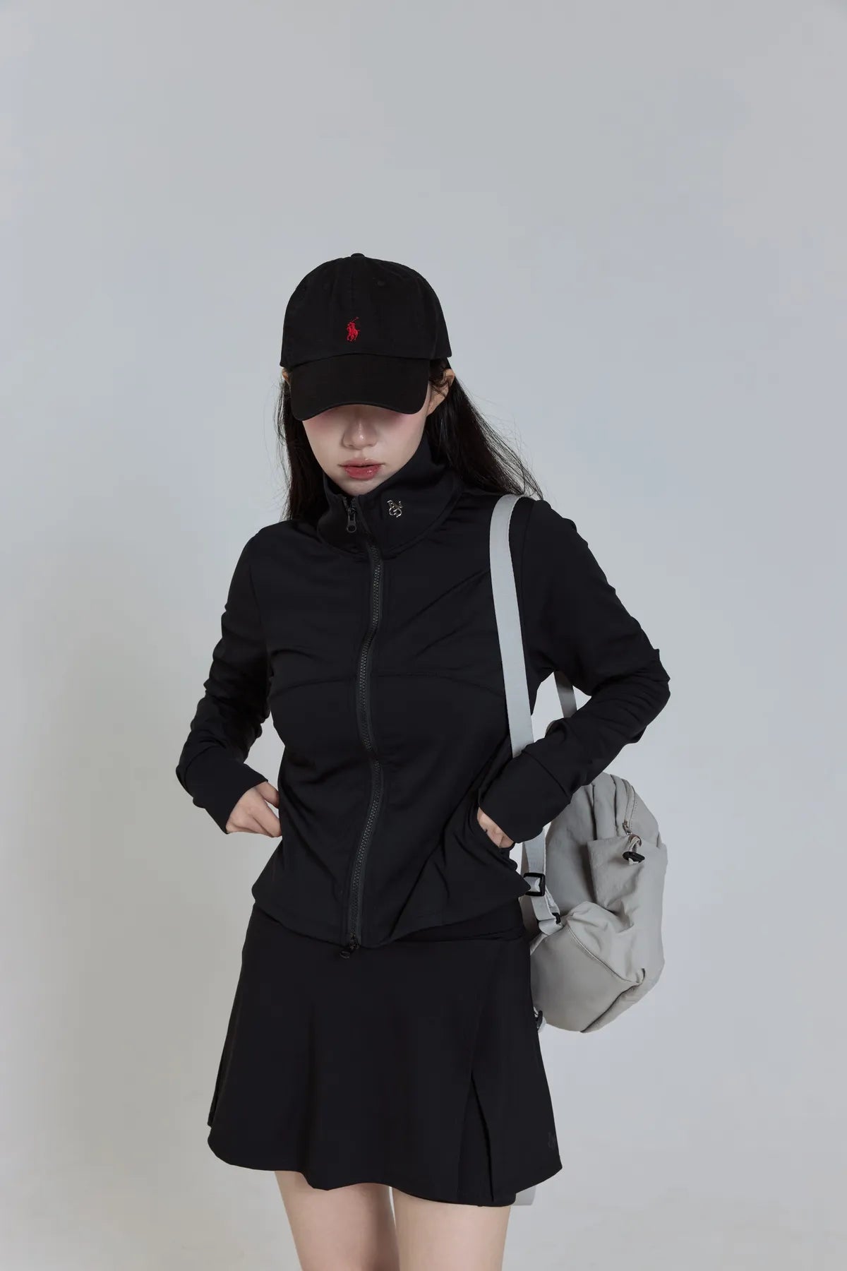 「BOGAMADE」sporty chic彈性褲裙 - 黑