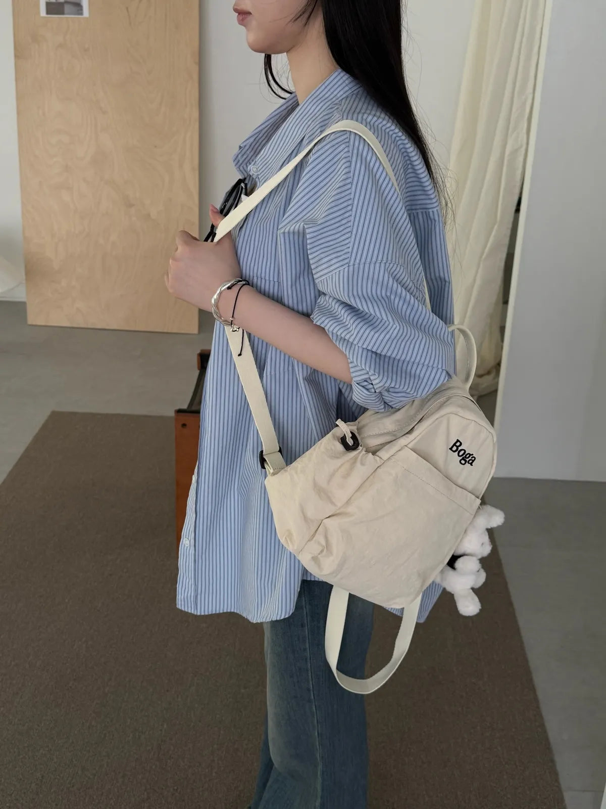 「BOGAMADE」超好揹尼龍後背小包 - 杏